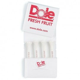 Promotional Golf Tee Matchbook Packet w/ Four Golf Tees & 1 Ball Marker