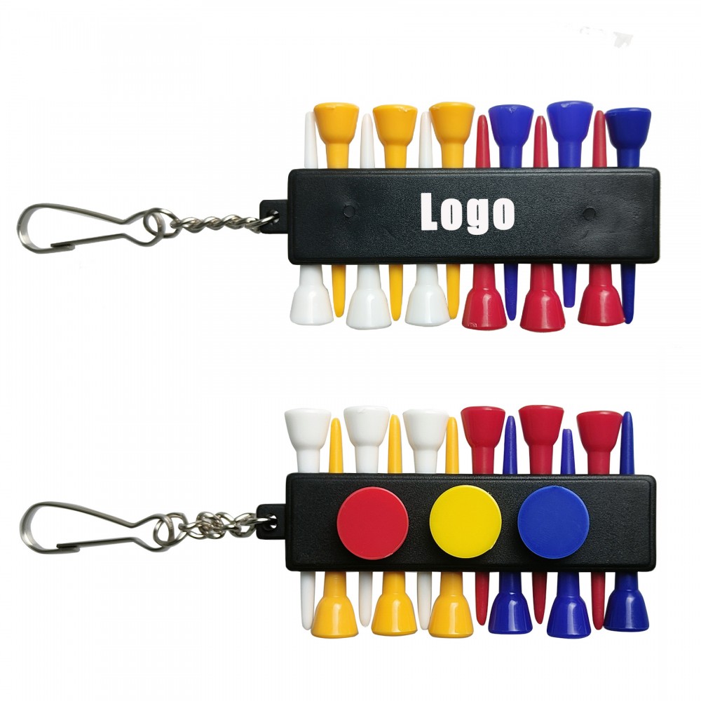 Promotional Golf Tee With Tee Holder Carrier And Keychain