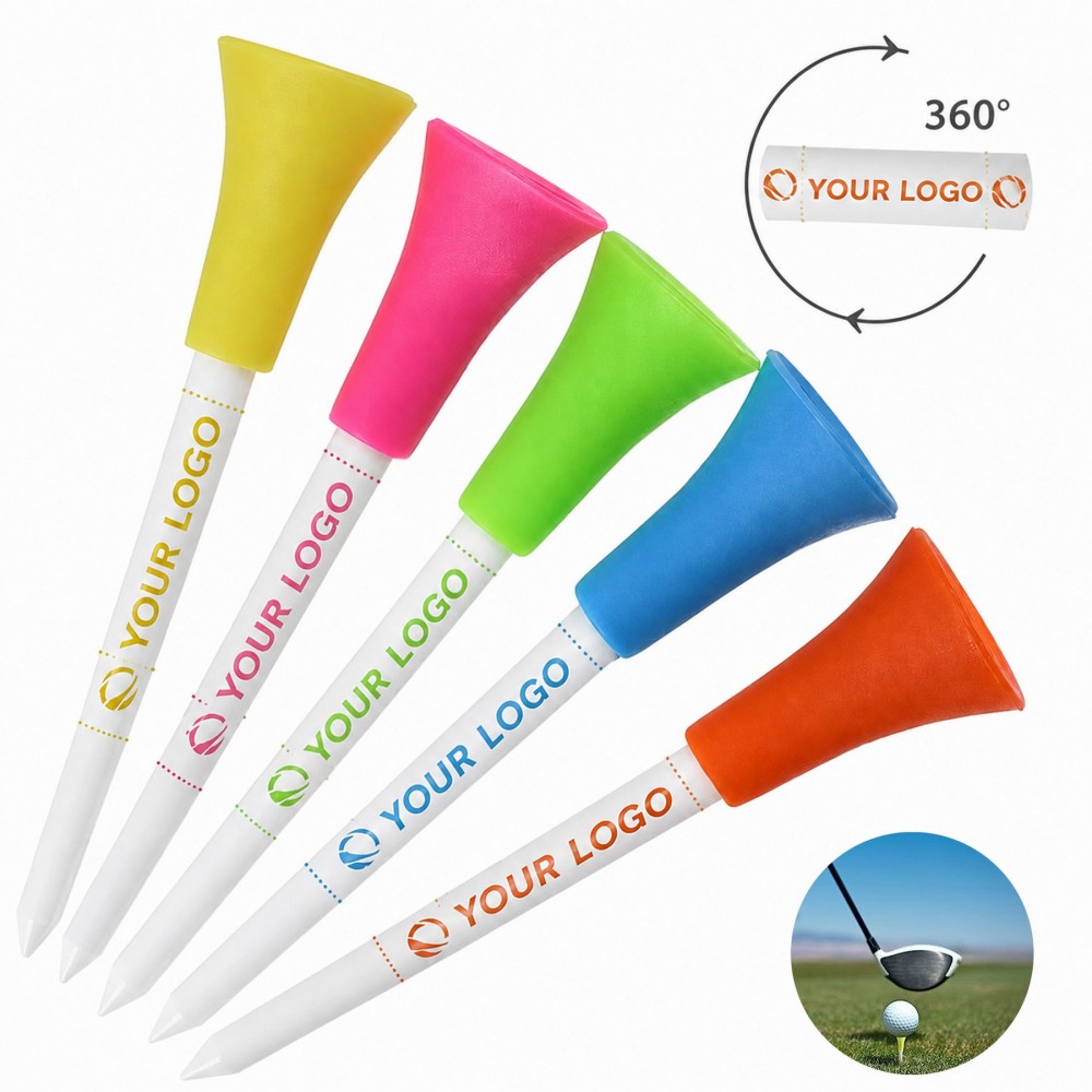 2"/3" Golf Tee with Rubber Cushion with Logo