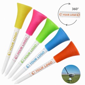 2"/3" Golf Tee with Rubber Cushion with Logo
