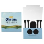 Full Color Matchbook Packet w/ 4 Blank Tees, 2 Markers & Divot Tool with Logo