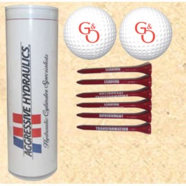 Promotional 4-Color Image Insert Golf Ball Tube w/ 2 Golf Balls & Six 2 3/4" Tees  Promotional 4-Color Image Insert Golf Ball Tube w/ 2 Golf Balls & Six 2 3/4" Tees