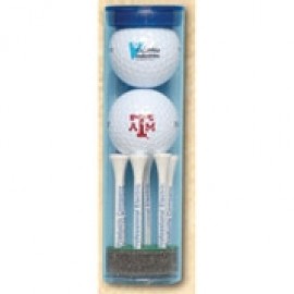Promotional "Top Flite" Golf Ball Tube w/ 2 Golf Balls & 6 Tees