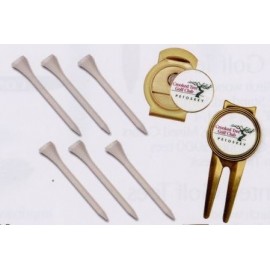 Quick Pack /Magnetic Repair Tool/ Ball Marker/ Hat Clip/ 6 Tees with Logo