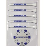 Logo Branded Value Pack w/ Five 2-3/4" Tiger Golf Tees & 1 Poker Chip