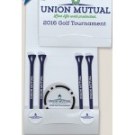 Logo Printed Golf Outing Packet w/ Four 3 1/4" Tees