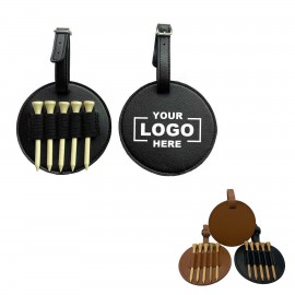 Faux Leather Golf Tee Pouch with Logo