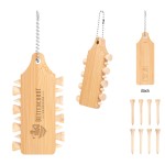 Promotional Bamboo Golf Tee Set Keychain
