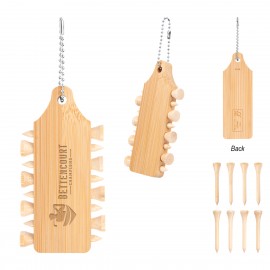 Promotional Bamboo Golf Tee Set Keychain