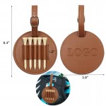 3 4/5" Custom PU Leather Golf Tee Holder Organizer Bag with Logo