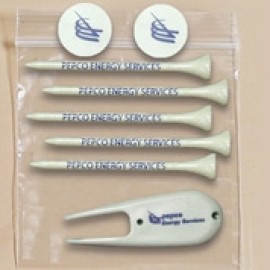 Custom Pro Elite Poly Bag Pack w/ Five 3 1/4" Godzilla Tees, 2 Markers & Divot Tool