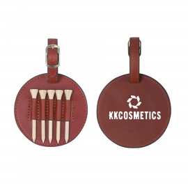 Round PU Leather Golf Tee Holder with Logo  Round PU Leather Golf Tee Holder with Logo