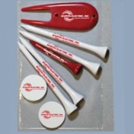 The Tee Line Pro Elite Mix & Match Poly Bag Pack 4 3 1/4" tees, 1 2 3/4" tee, 2 markers, 1 fixer with Logo