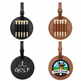 Customized PU Leather Golf Tee Holder w/Buckle  Customized PU Leather Golf Tee Holder w/Buckle