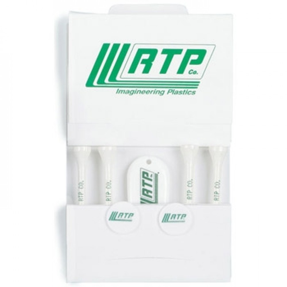 Golf Outing Packet w/ Four Tees, 2 Markers & 1 Divot Fixer Caddy with Logo Golf Outing Packet w/ Four Tees, 2 Markers & 1 Divot Fixer Caddy with Logo