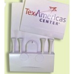 Golf Tee Matchbook Packet w/ Four 2 3/4" Tees, 2 Markers & 1 Fixer (Express Service) with Logo