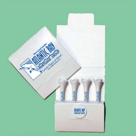 Aerodynamic Golf Tee Matchbook Packet w/ Four 3 1/4" Tees & 1 Marker with Logo