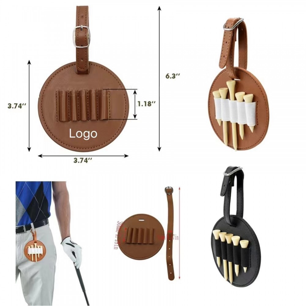 PU Leather Golf Tee Holder with Logo