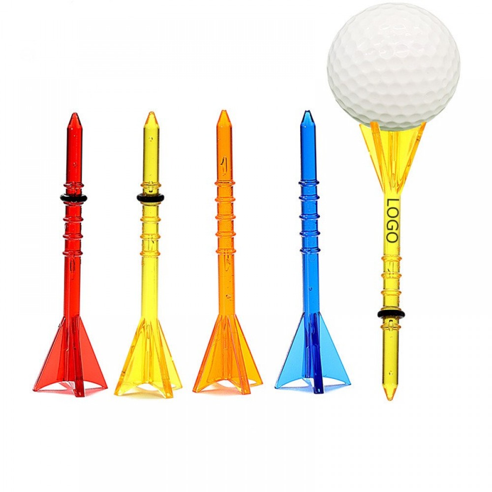 Logo Branded Upgrade 4-prong Crown Claw Plastic Golf Tees with Scale