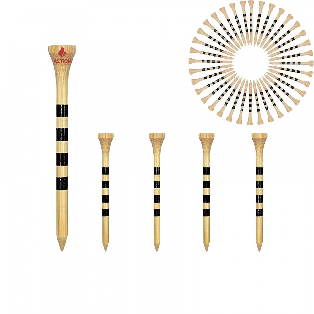 Stripe Pattern Wood Golf Tees with Logo