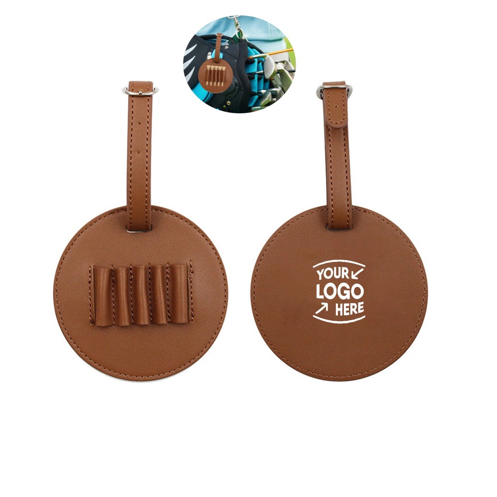 Leather Golf Tee Holder with Logo