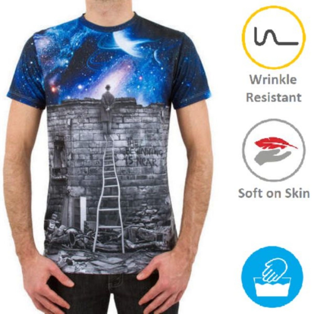 Men's Round Neck T-Shirt w/Edge to Edge Sublimation Tshirts Custom Imprinted