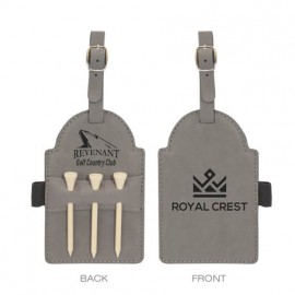 Personalized Gray Golf Bag Tag with Tees  Personalized Gray Golf Bag Tag with Tees