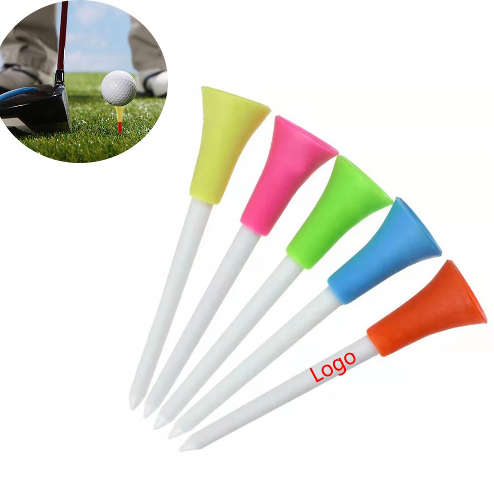 Dual-Color Rubber and Plastic Golf Tee with Soft Sleeve with Logo