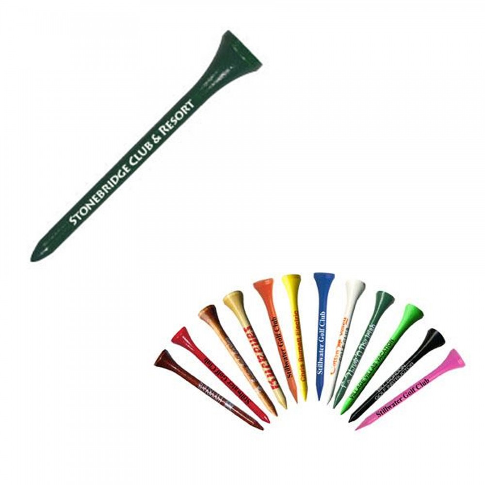 Wooden 2-3/4" Golf Tees with Custom Logo Logo Printed Wooden 2-3/4" Golf Tees with Custom Logo Logo Printed