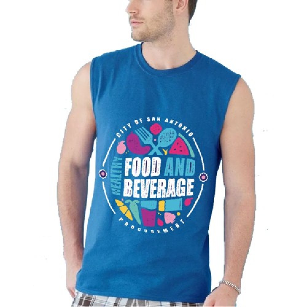 Men's Round Neck Sleeveless T-Shirt w/ Edge to Edge Sublimation Tanks Custom Branded Men's Round Neck Sleeveless T-Shirt w/ Edge to Edge Sublimation Tanks Custom Branded