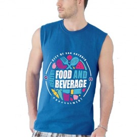 Men's Round Neck Sleeveless T-Shirt w/ Edge to Edge Sublimation Tanks Custom Branded