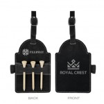 Black/Silver Golf Bag Tag with Tees with Logo
