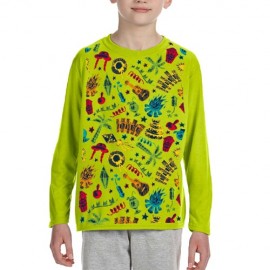 Custom Branded Long Sleeve Youth Round Neck T-Shirts w/ Dye-Sublimation