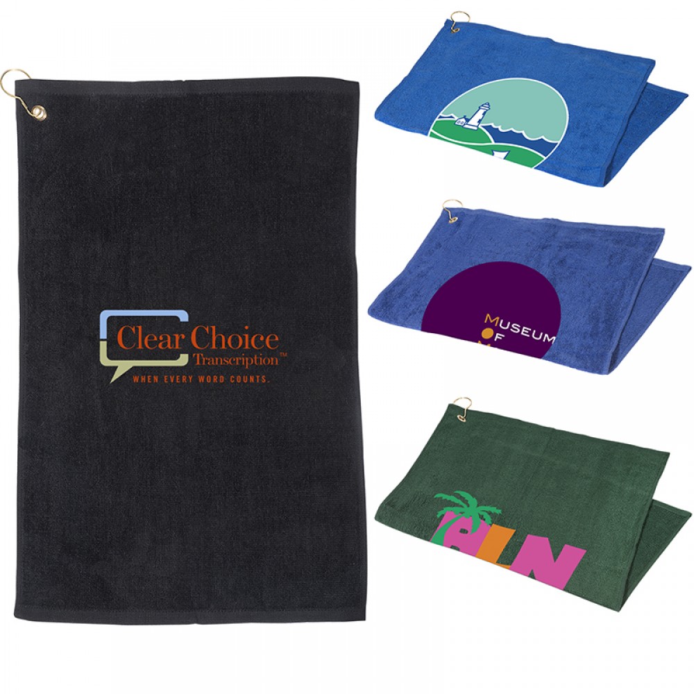 Logo Printed Golf Towel w/Grommet & Hook (16"x25") Logo Printed Golf Towel w/Grommet & Hook (16"x25")