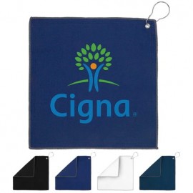 12" x 12" Recycled Golf Towel w/Carabiner with Logo