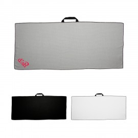 17" X 40" Waffle Caddy Golf Towel with Black Loop with Logo