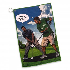 Logo Printed Micro Fiber Waffle Texture Golf Towel with Sublimated Print