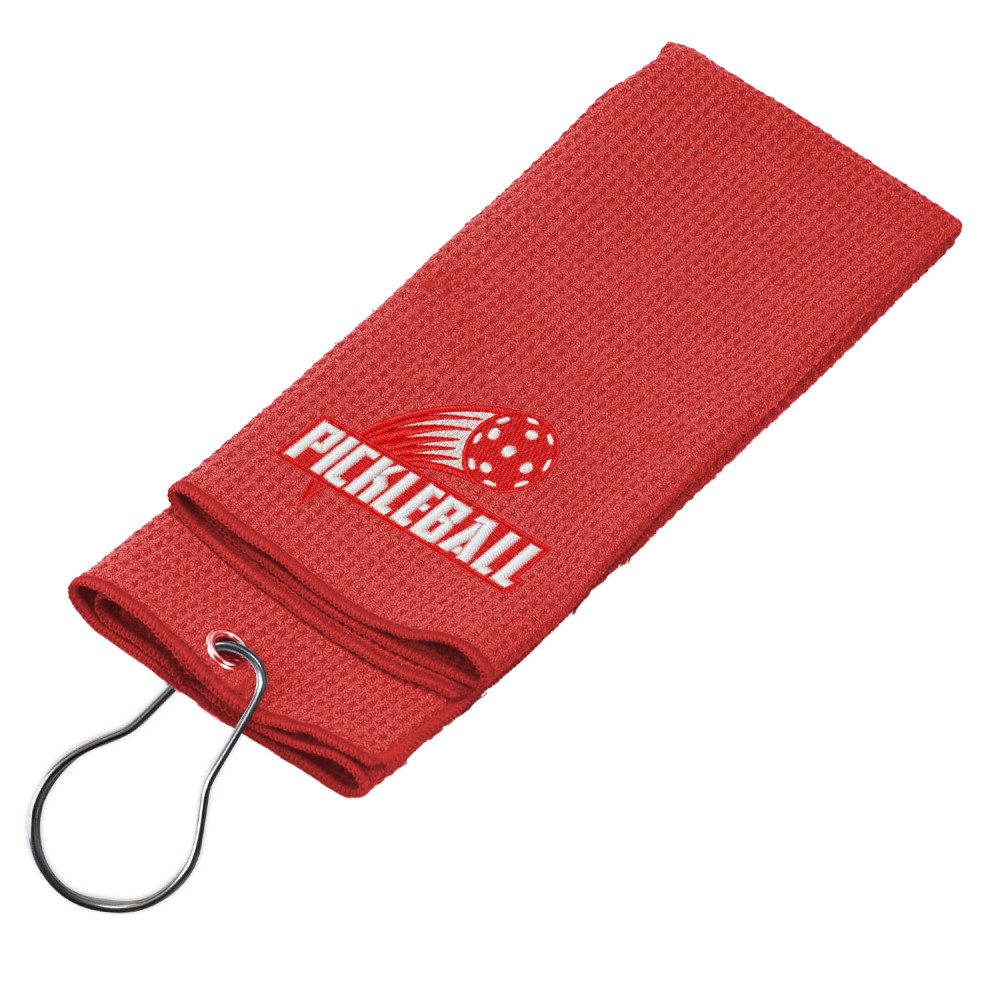 Custom Imprinted Waffle Texture Embroidery Pickleball Cooling Towel Custom Imprinted Waffle Texture Embroidery Pickleball Cooling Towel