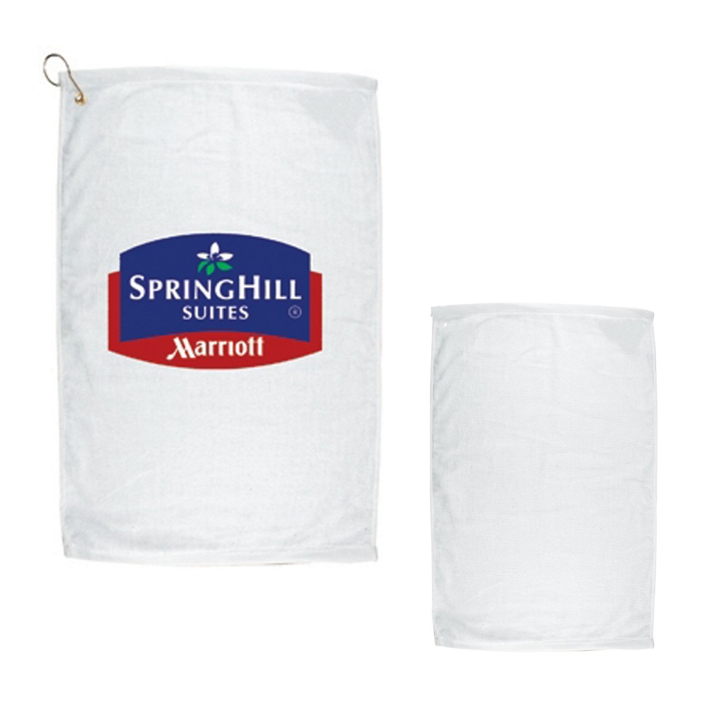 16" X 25" Golf Towel with Grommet And Hook with Logo 16" X 25" Golf Towel with Grommet And Hook with Logo