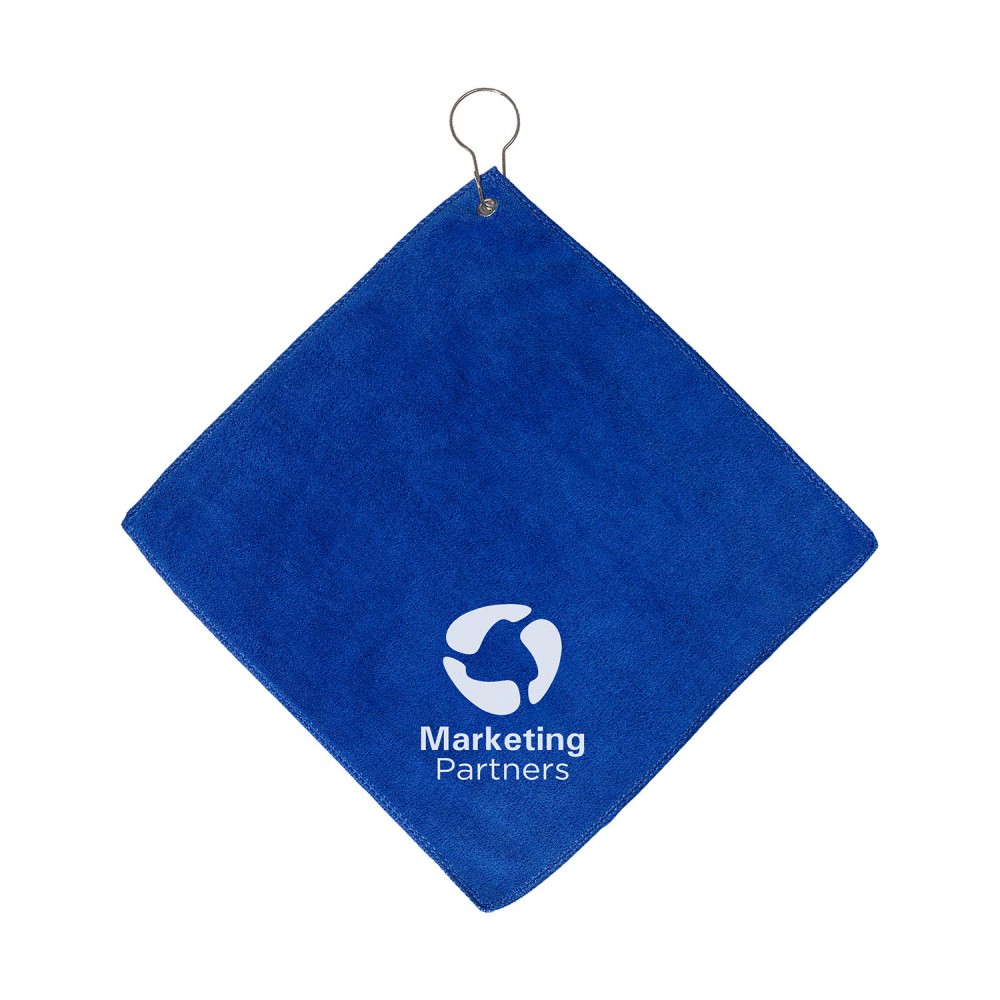 Custom Embroidered Microfiber Golf Towel With Grommet And Hook