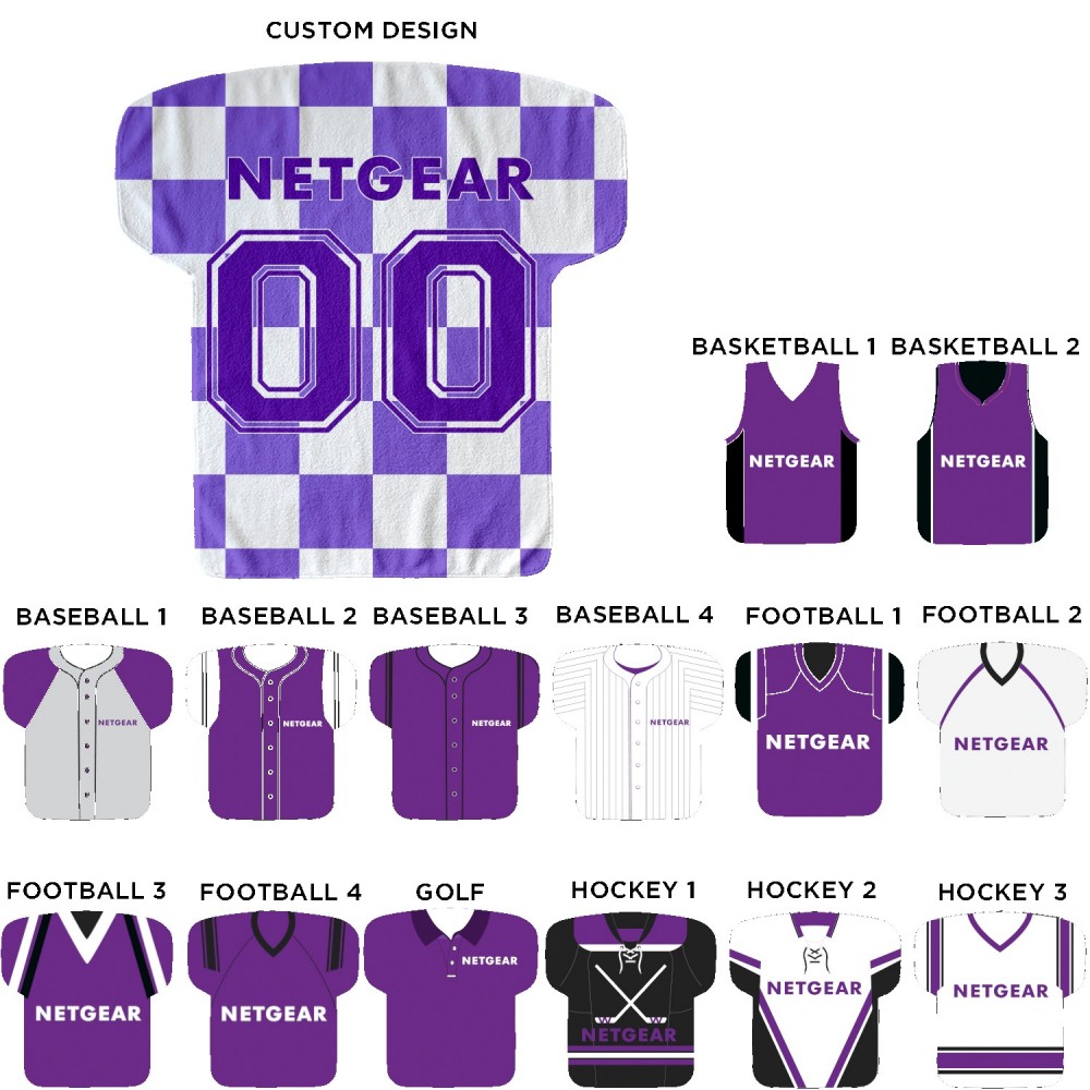 Logo Printed 22" x 23" Jersey Shaped Fitness Towel