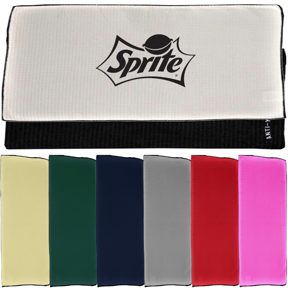 17" x 40" Polyester Waffle Weave Golf Towel with Logo