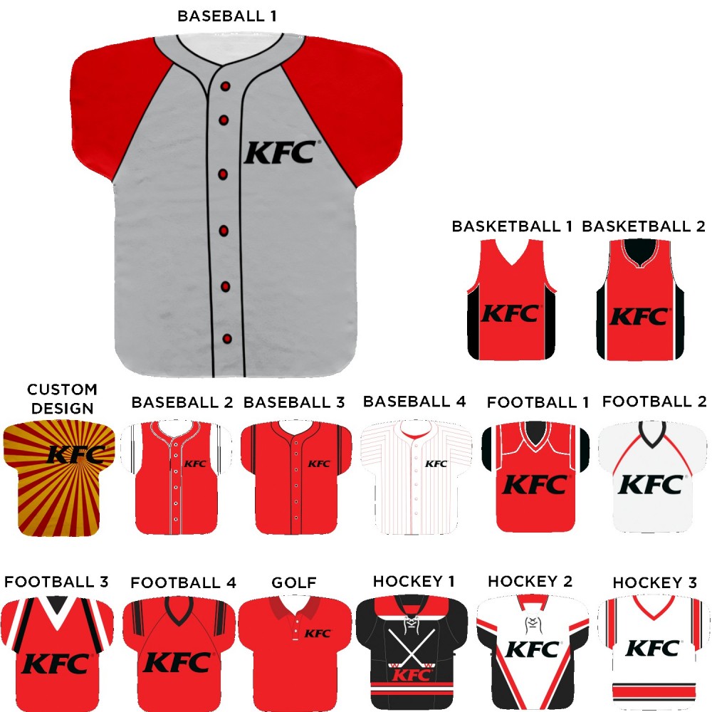 Custom Imprinted 17" x 18" Jersey Shaped Cooling Towel Custom Imprinted 17" x 18" Jersey Shaped Cooling Towel