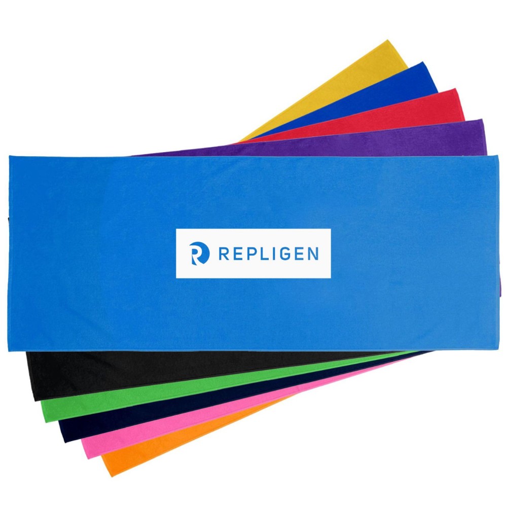 Logo Printed 30" X 60" Cotton Velour Beach Towels Logo Printed 30" X 60" Cotton Velour Beach Towels