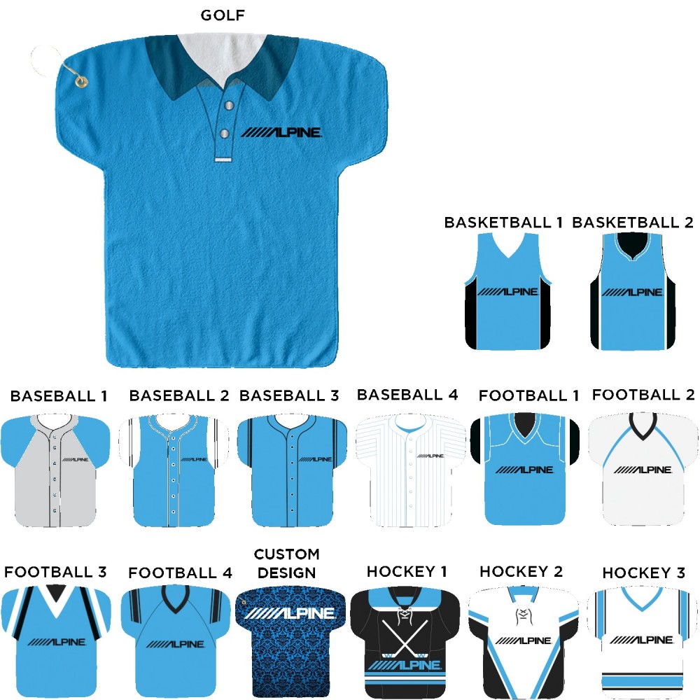 Custom Embroidered 22" x 23" Jersey Golf Towel w/ Grommet & Hook Custom Embroidered 22" x 23" Jersey Golf Towel w/ Grommet & Hook