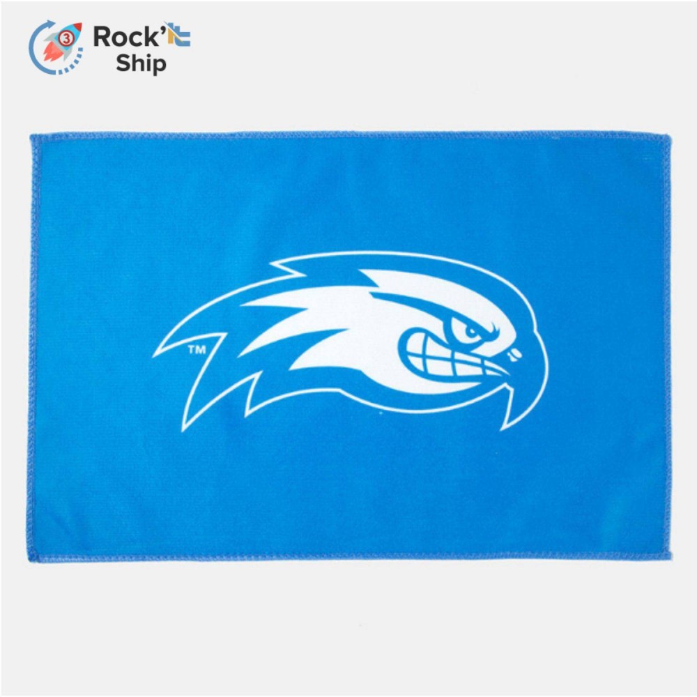 Rock'it 3-Day 12"x 20" Sublimated Microfiber Terry Golf Towel w/ Grommet & Carabiner with Logo