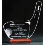 Logo Printed Golfer's Dream Award on a Rosewood Base - Acrylic (9 1/8"x9 1/2")