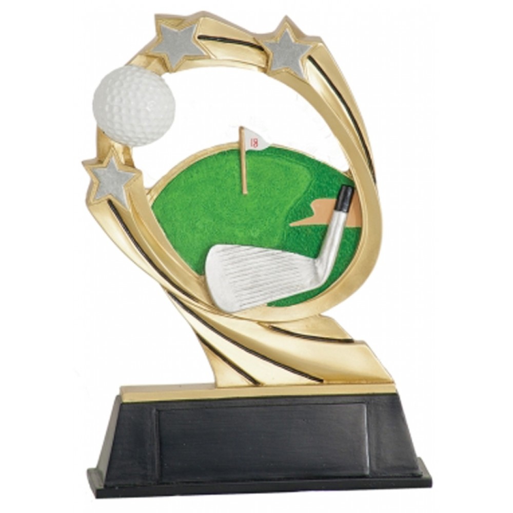 Logo Printed Golf Cosmic Resin Figure Trophy (7") Logo Printed Golf Cosmic Resin Figure Trophy (7")