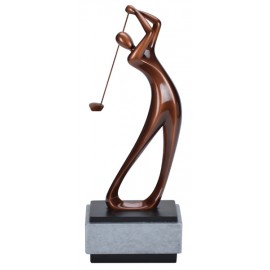 Logo Branded 14" Bronze Modern Male Golf Resin Award  Logo Branded 14" Bronze Modern Male Golf Resin Award