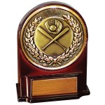 Customized Stock 5 1/2" Medallion Award With 2" Baseball Coin and Engraving Plate